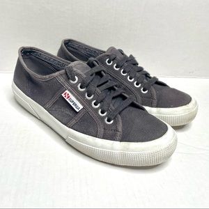 Superga Canvas Sneakers Women’s 8 Dark Gray Lace Up